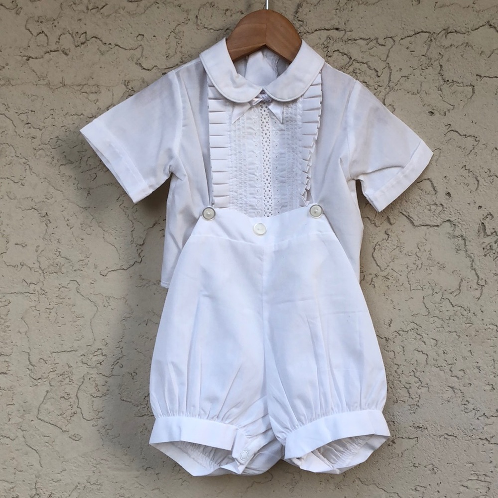 2 price Easter Vintage white set baby dedication/ wedding boy outfit